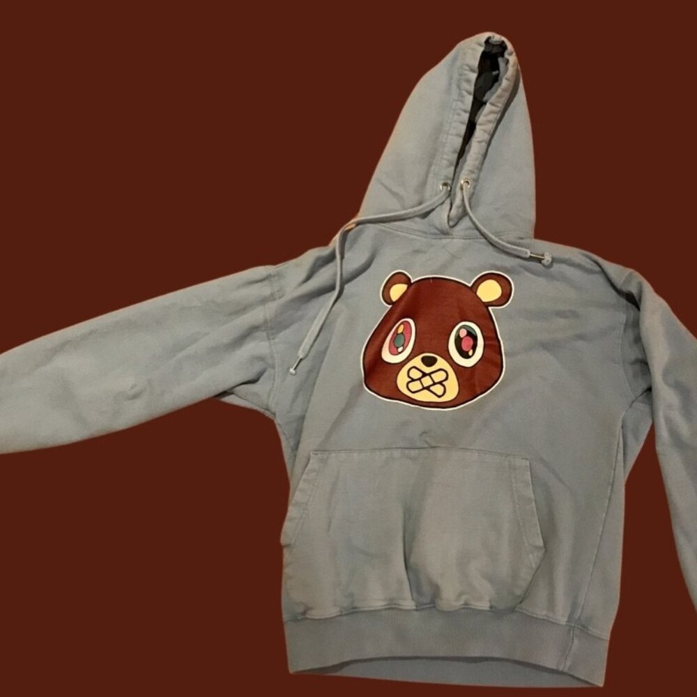 SunTees Grey Pullover Hoodie with applique bear